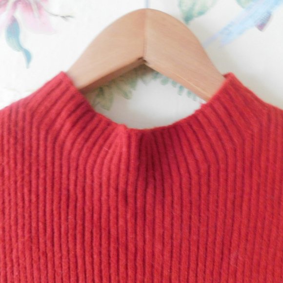 🌳🍃 Anthropologie Feather Bone Oda Red Sweater Dress 🌳🍃 - Picture 9 of 15